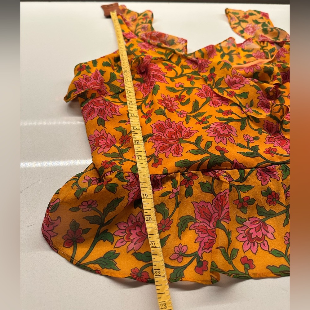 VERONICA BEARD Randa Top Orange Multi Floral Sz 12 NEW $378 - Picture 13 of 14